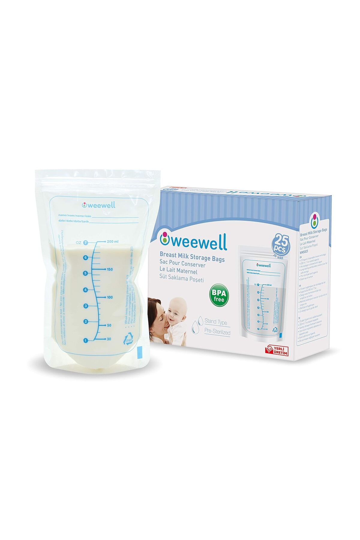 Hype Store Weewell WMS825 Süt Saklama Poşeti, Mavi fotoğrafı 2 (önizleme)