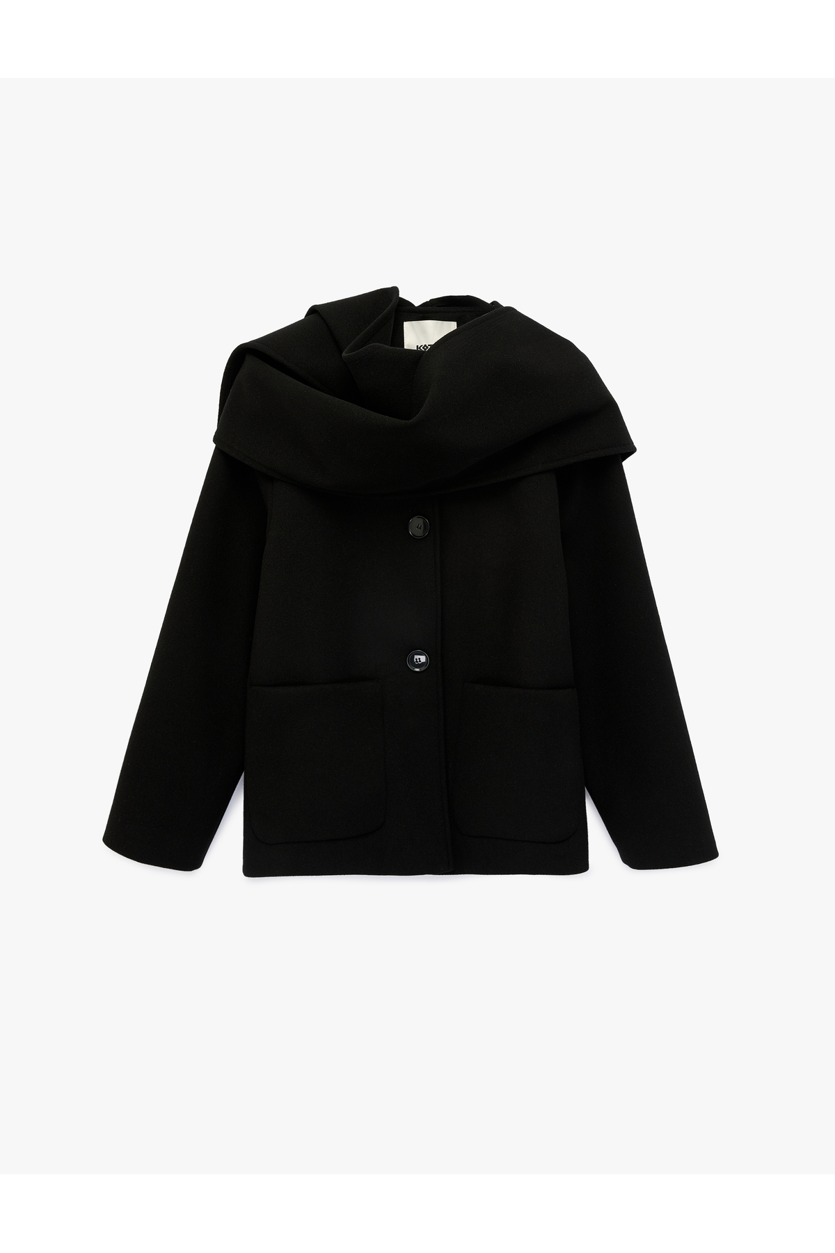 Koton  Uzun Kollu Şal Yaka Mevsimlik İnce Kaşe Ceket - Görsel 3