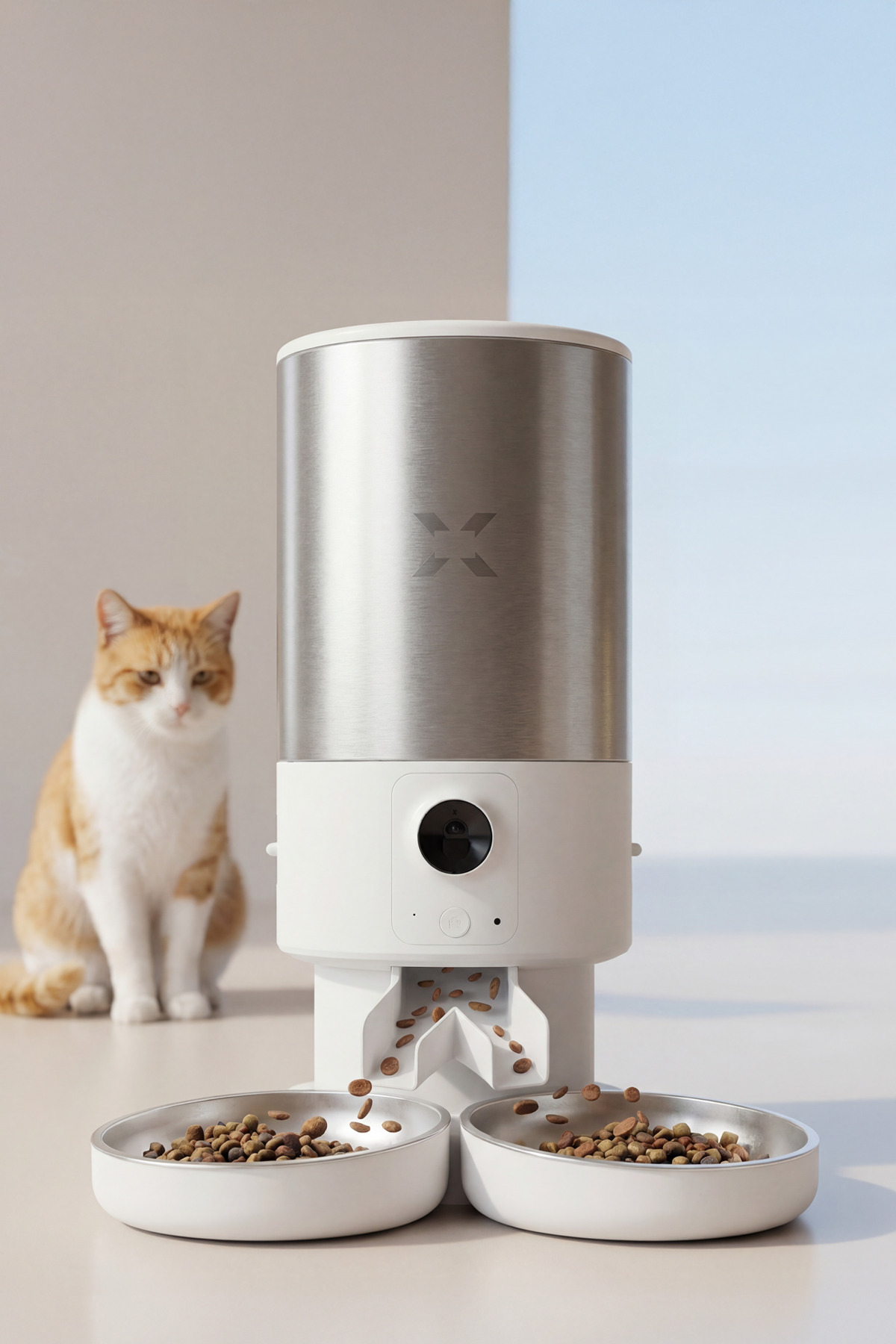 Xenon Smart Akıllı Mama Kabı(Kameralı)&Çift Kase Kiti Paslanmaz Çelik,5L,BPA ,Sesli Görüş Destekli fotoğrafı 4 (önizleme)