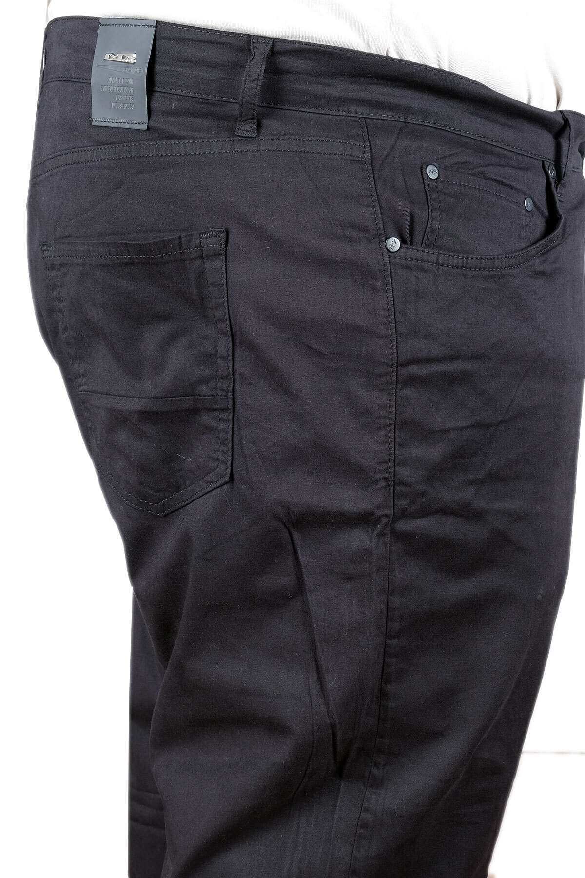 ModeXL Mode XL Büyük Beden Erkek Keten 5 Cepli Barcelona Pantolon 25902 SIYAH görsel 3
