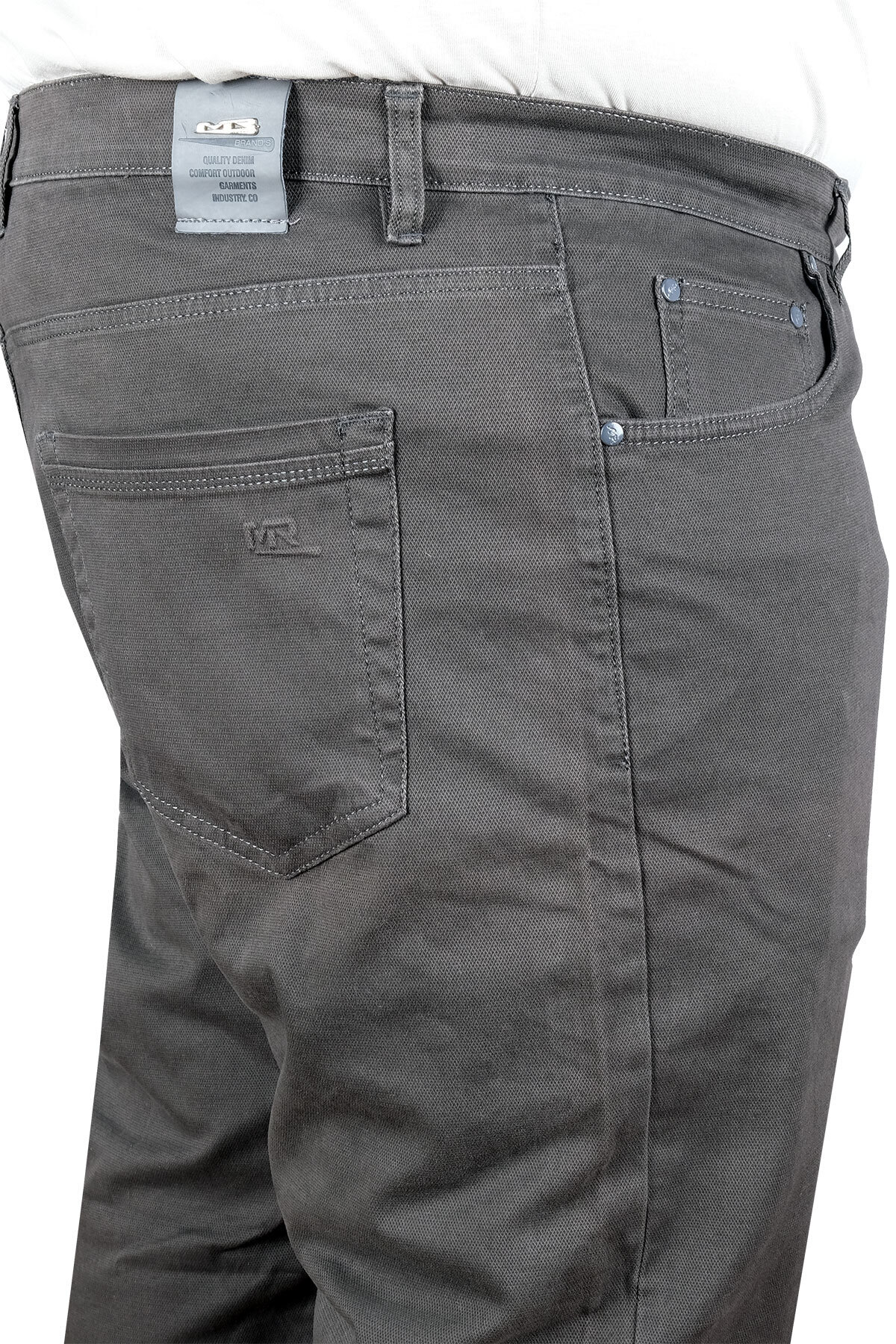 ModeXL Mode XL Büyük Beden Geniş Paça Denim Pantolon 20923 HAKİ görsel 3