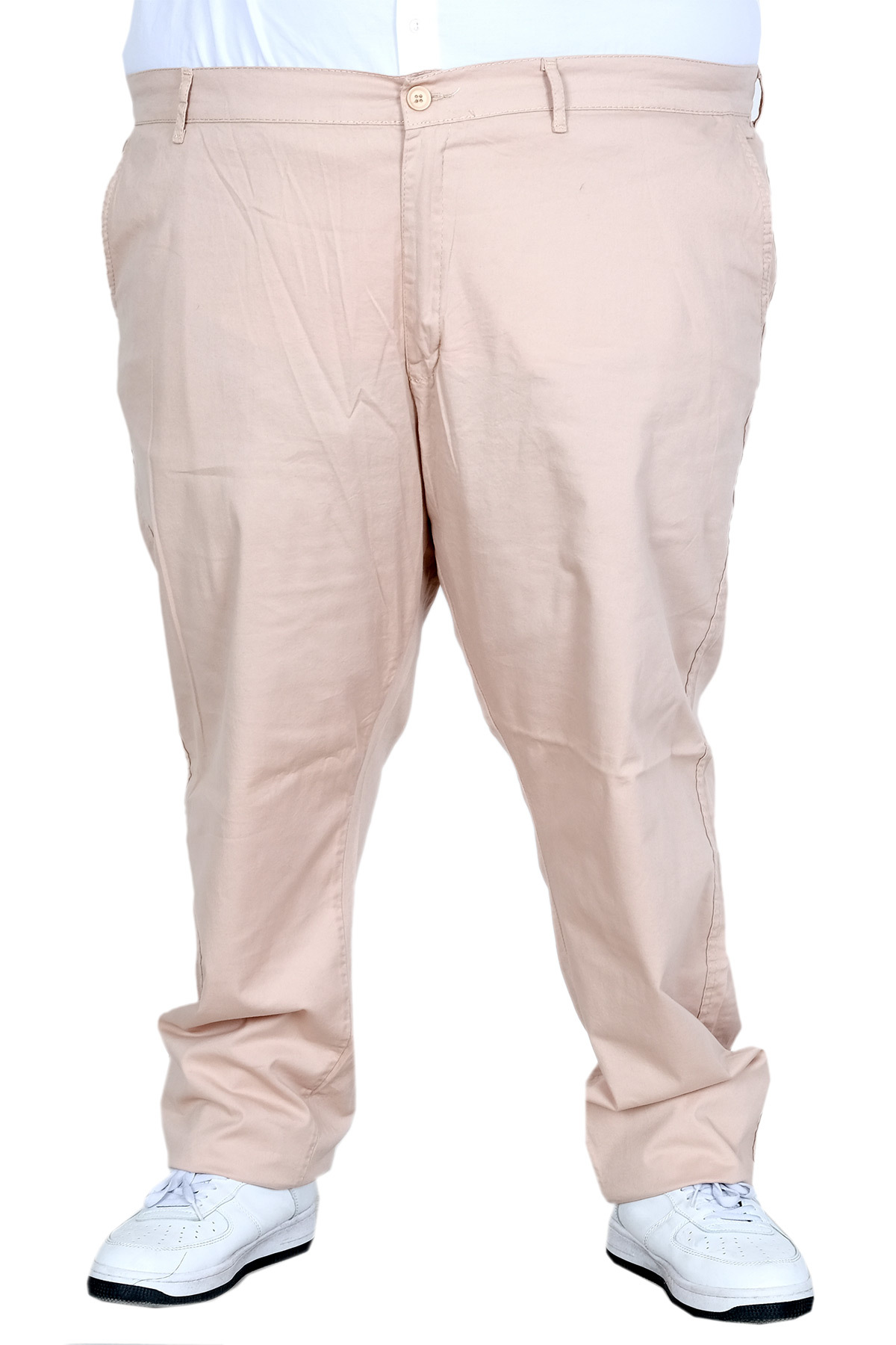 ModeXL Mode XL Büyük Beden Erkek Keten Barcelona Chino Pantolon 25850 BEJ