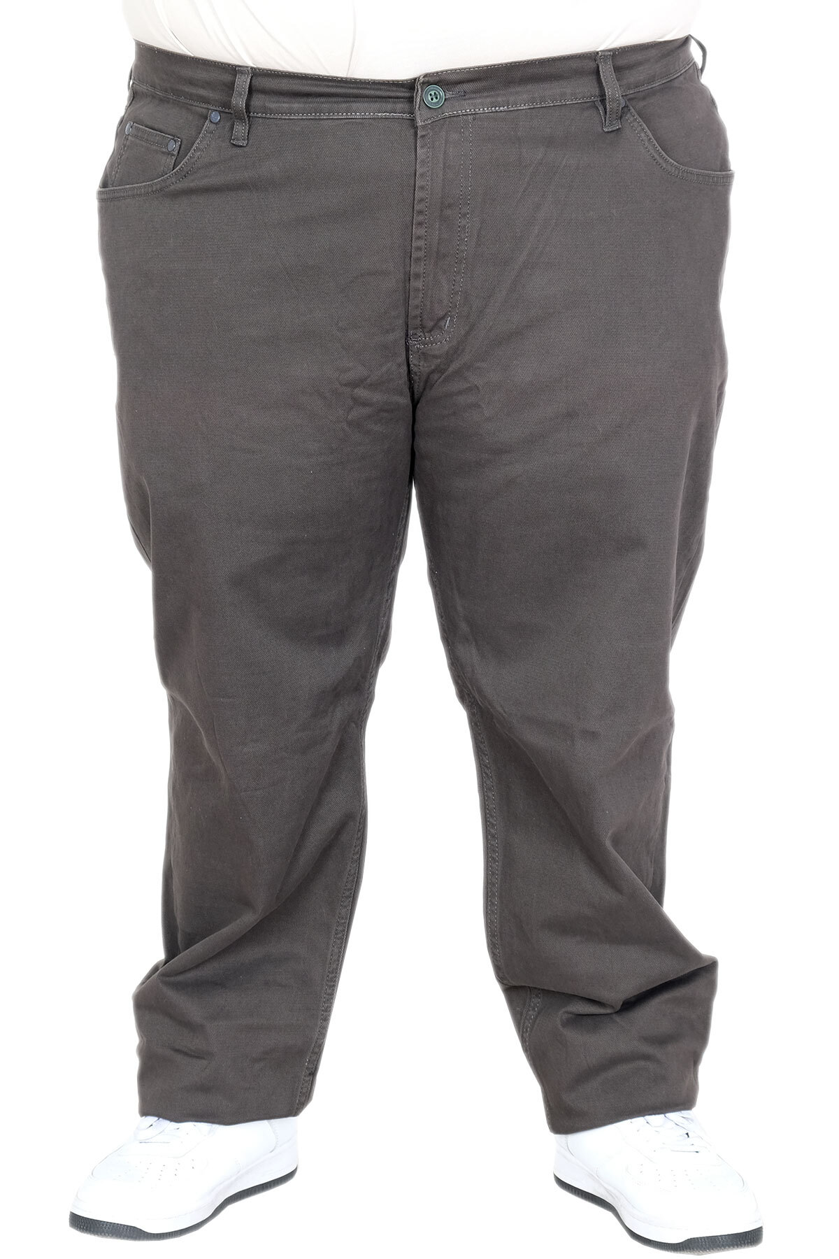 ModeXL Mode XL Büyük Beden Geniş Paça Denim Pantolon 20923 HAKİ
