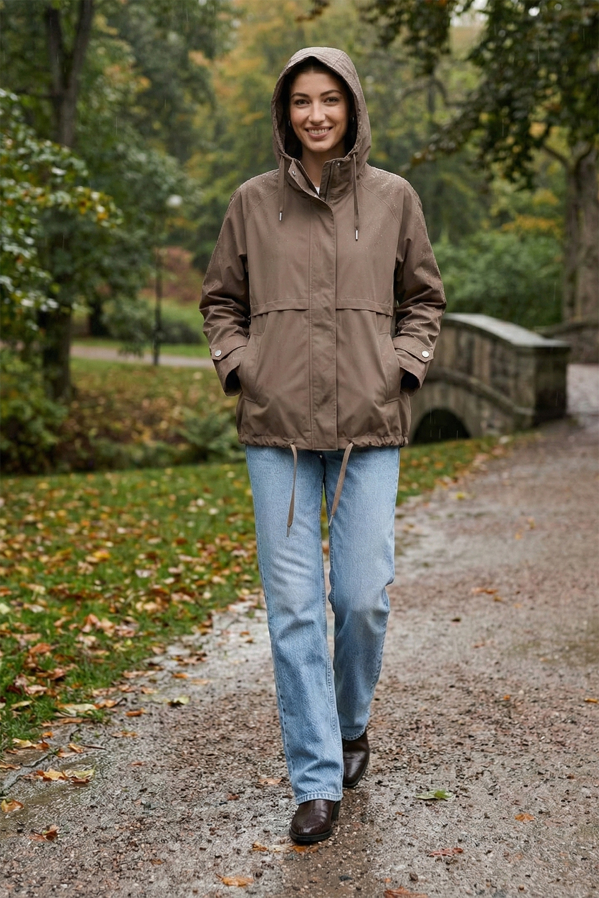 ONLY Women's Onlorchid Hooded Zipper and Snap Fastener Seasonal