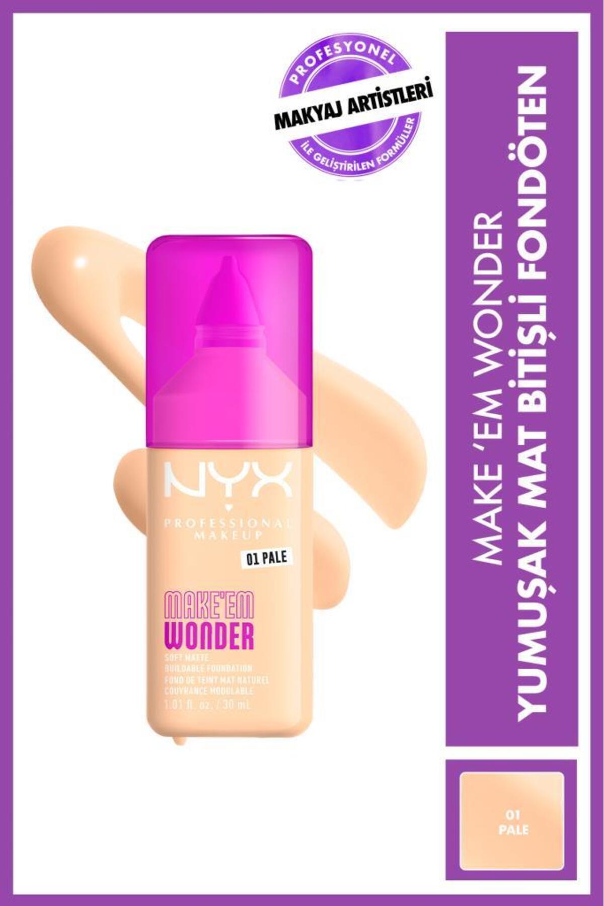 کرم پودر مات نرم Make’ Em Wonder شماره 01 - رنگ پریده — بژ NYXMAKEMWONDERFNDT