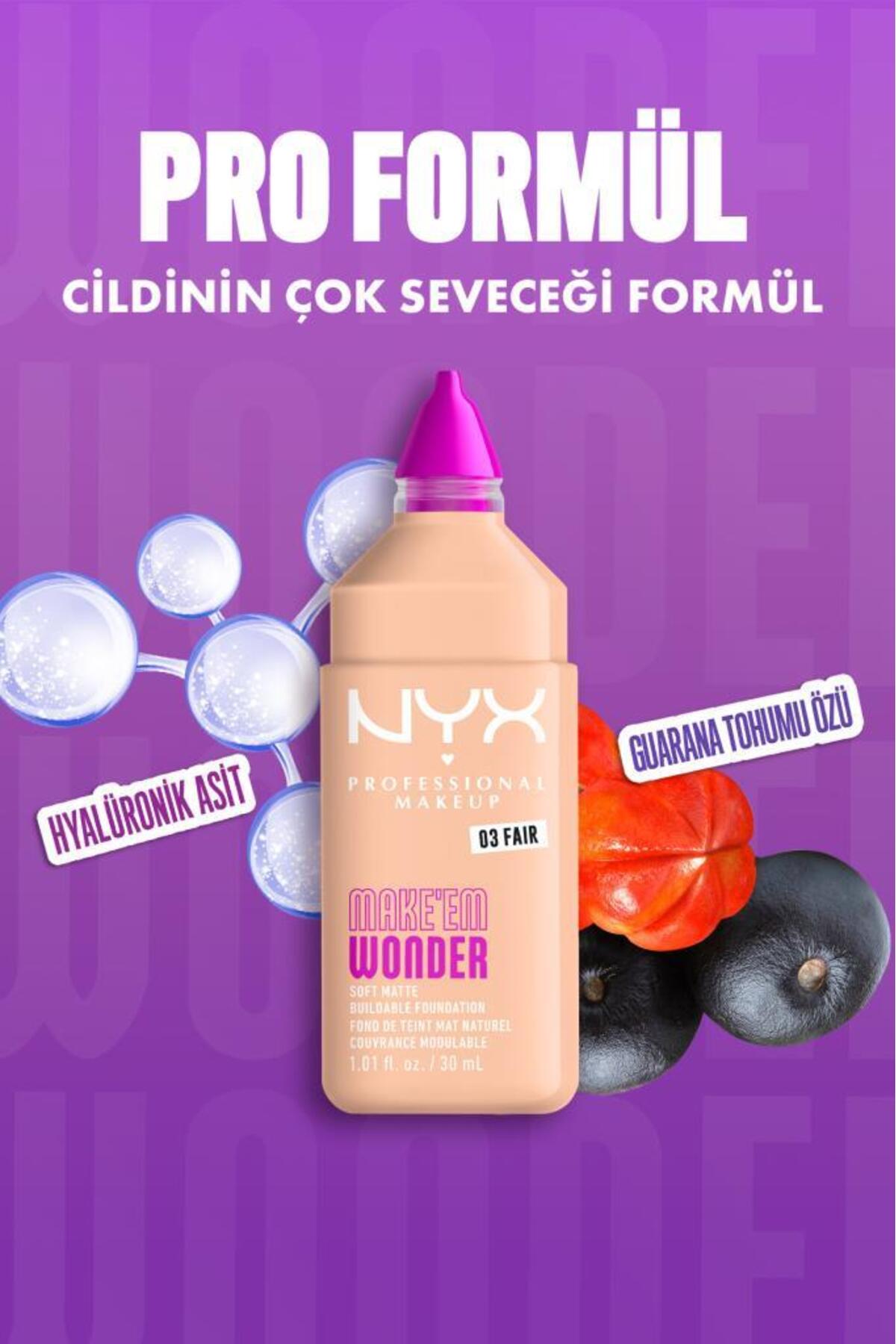 کرم پودر مات نرم Make’ Em Wonder شماره 03 - منصفانه — بژ NYXMAKEMWONDERFNDT — تصویر 7 از 9