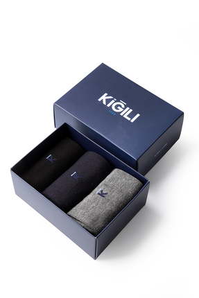 Kiğılı 3'lü Bambu Karışımlı Düz Çorap Hediye Kutulu Set