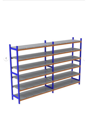 ALANRAF 6 Katlı 2'Lİ(Duble) Depo Rafı - 300-350 Kg Taşıma Kapasiteli Hafif Ra...