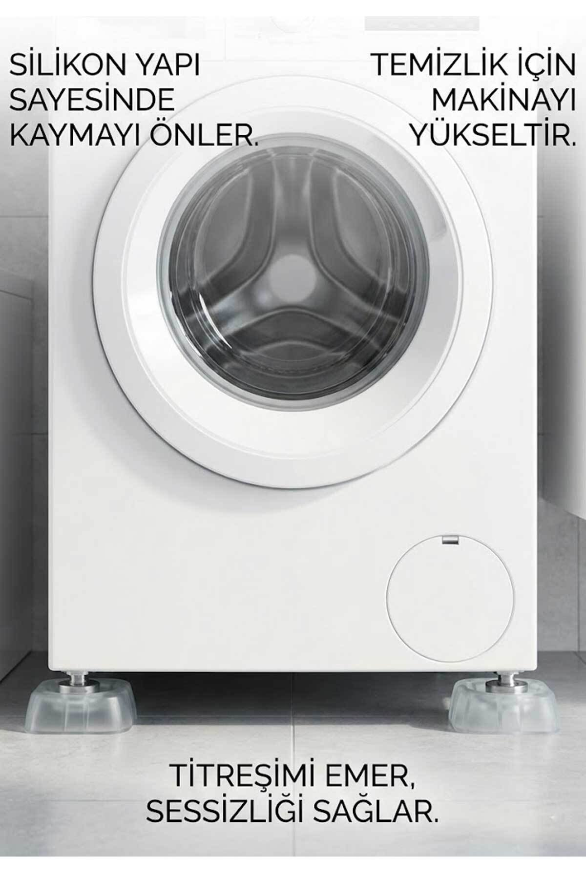 White Goods Coaster Foot 4 Pieces Washing Machine Dishwasher Refrigerator Riser Anti-Vibration