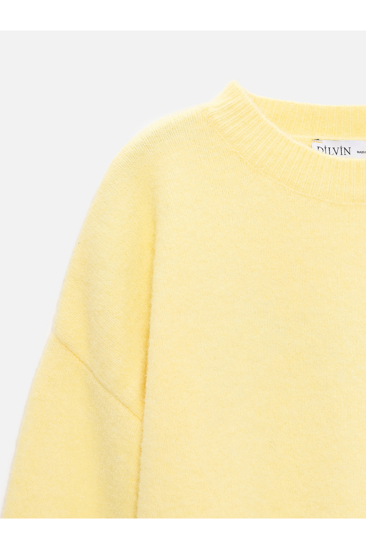 Dilvin  10640 Bisiklet Yaka Yumuşak Dokulu Kazak-Sarı - Görsel 3