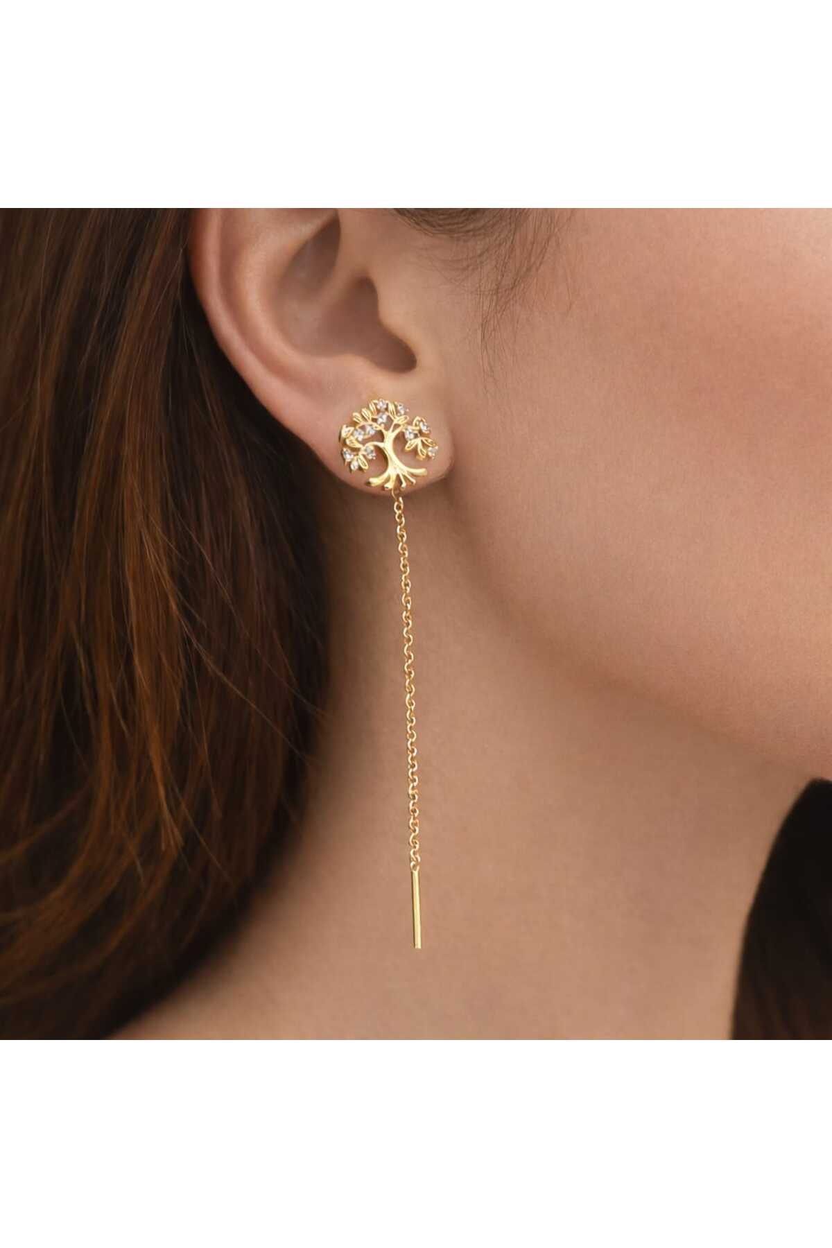 Milena Cercei Lungi Cu Fir Placati Cu Aur 14k in Doua Straturi , hipoalergeni...