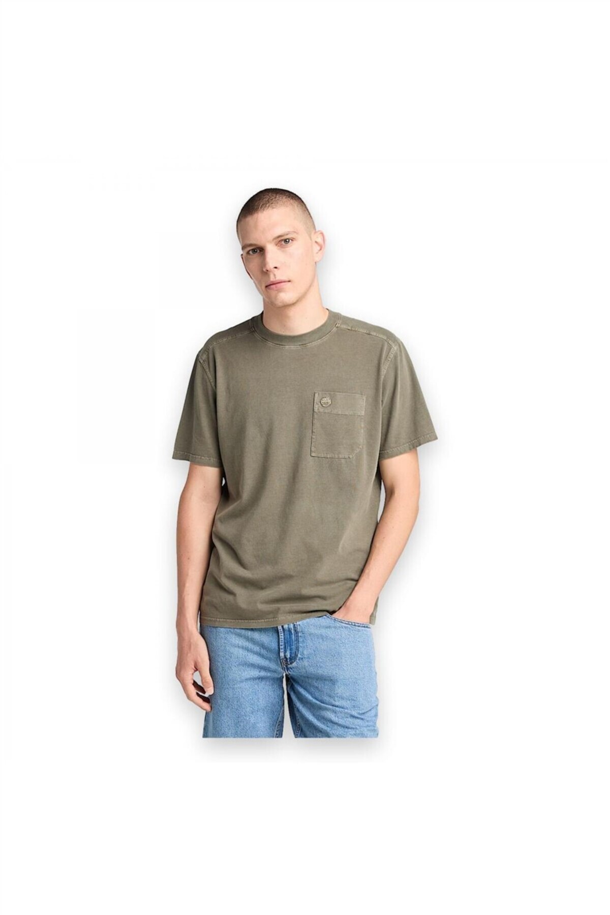 تیمبرلند تی‌شرت مردانه جیب‌دار خاکی رنگ طرح لباس Tb0a5vdh