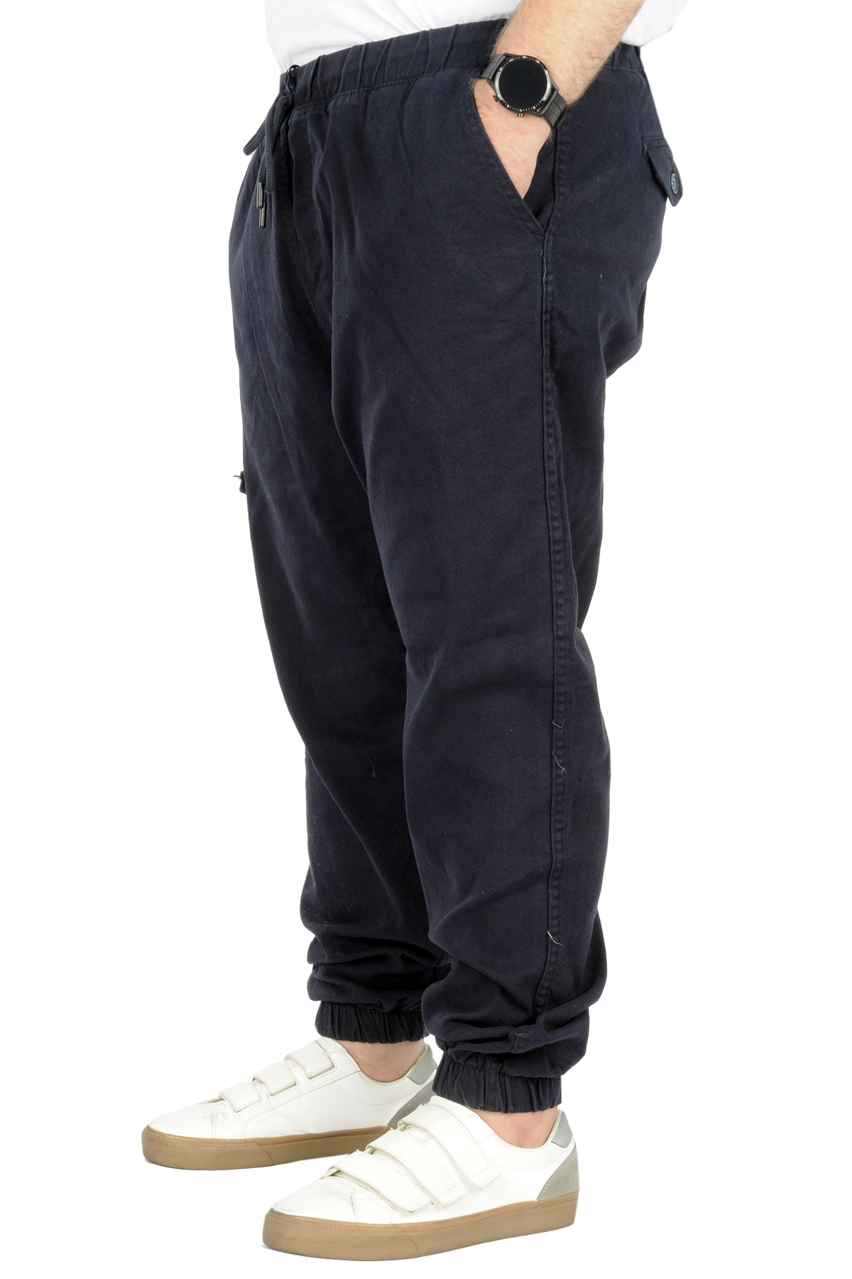 ModeXL Mode XL Büyük Beden Erkek Gabardin Kargo Jogger Pantolon Doğa 21927 Lacivert görsel 2