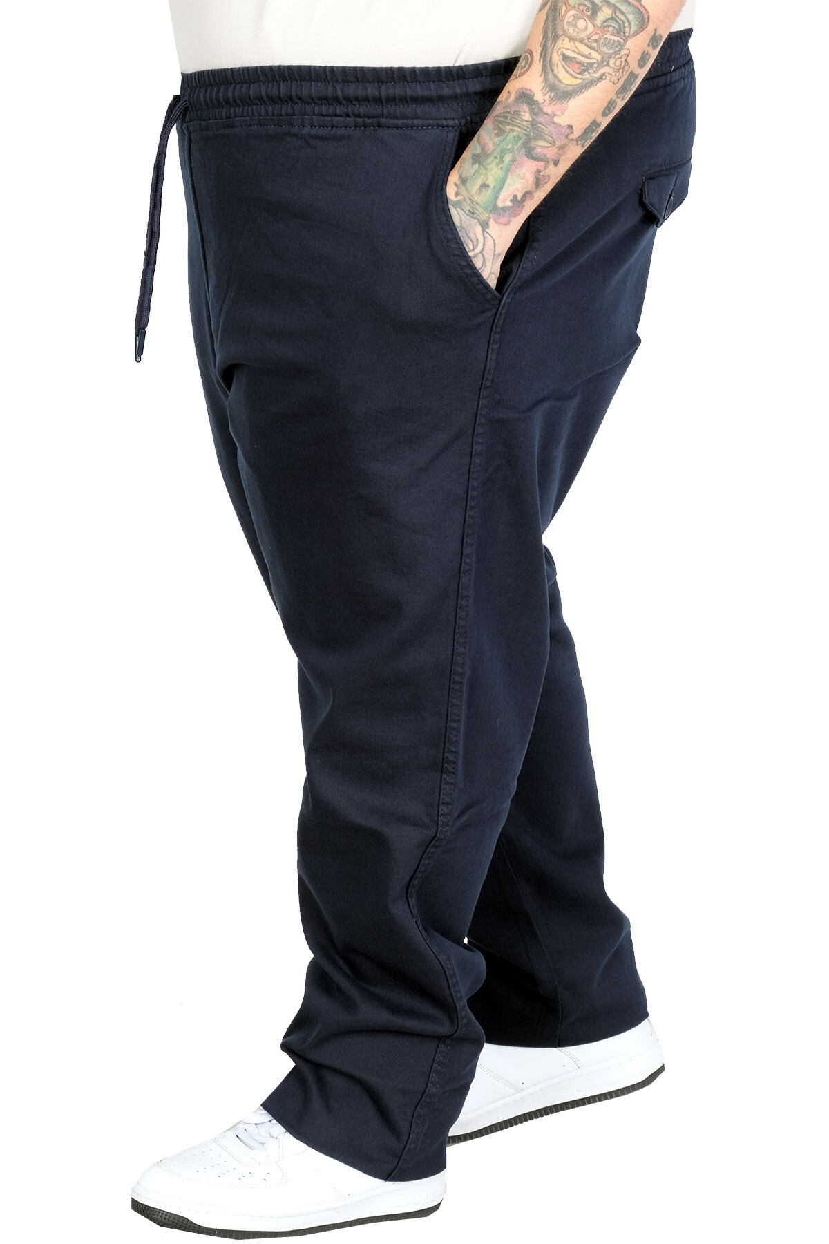 ModeXL Mode XL Büyük Beden Erkek Düz Paça Gabardin Jogger Pantolon 21929 LACİVERT görsel 2