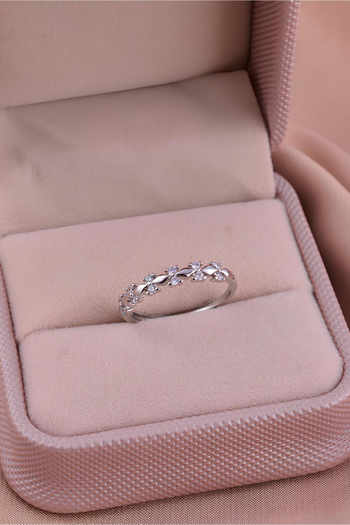 The Collection 2'li Set Ciddi İlişki Yüzüğü Gümüş Kaplama Ayarlanabilir Sevgili Çift Yüzük görsel 8