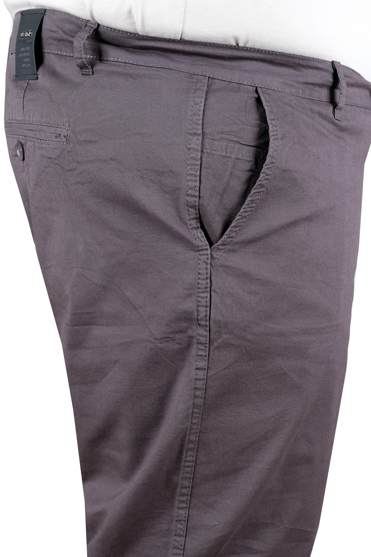 ModeXL Mode XL Büyük Beden Erkek Keten Milano Chino Pantolon 20850 ANTRASIT görsel 3