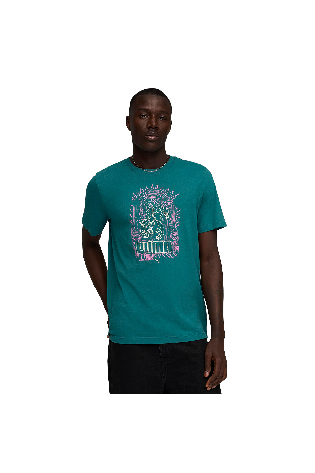 Puma Graphic Erkek Yeşil Günlük Stil T-Shirt 63444160 - Fiyatı