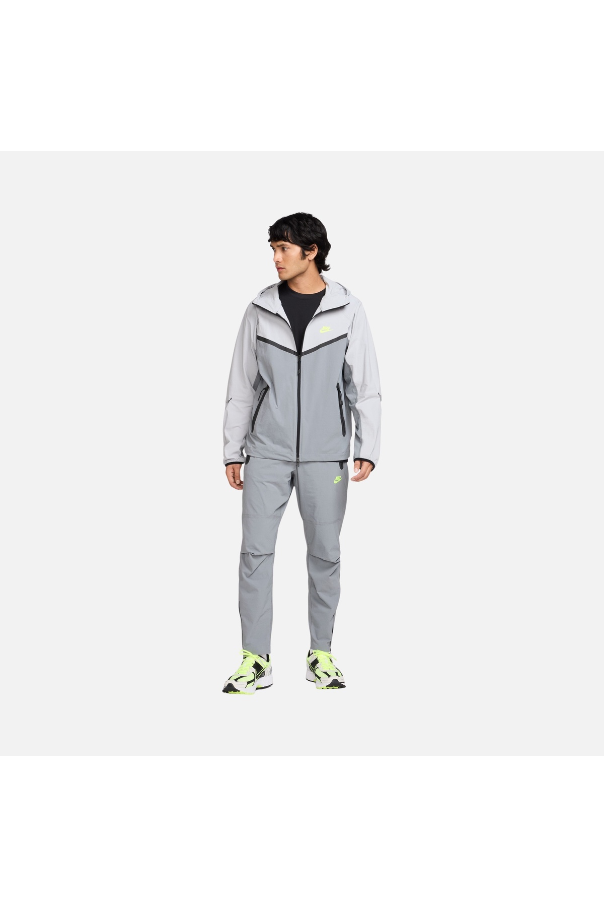 Nike Tech Erkek Dokuma Tam Fermuarlı Rüzgar Geçirmez Bol Kesim
