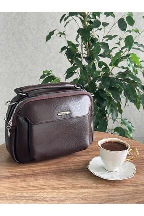 SÜYA Çanta & Kemer Kadın Dört Bölmeli Kullanışlı Günlük El Omuz Çantası