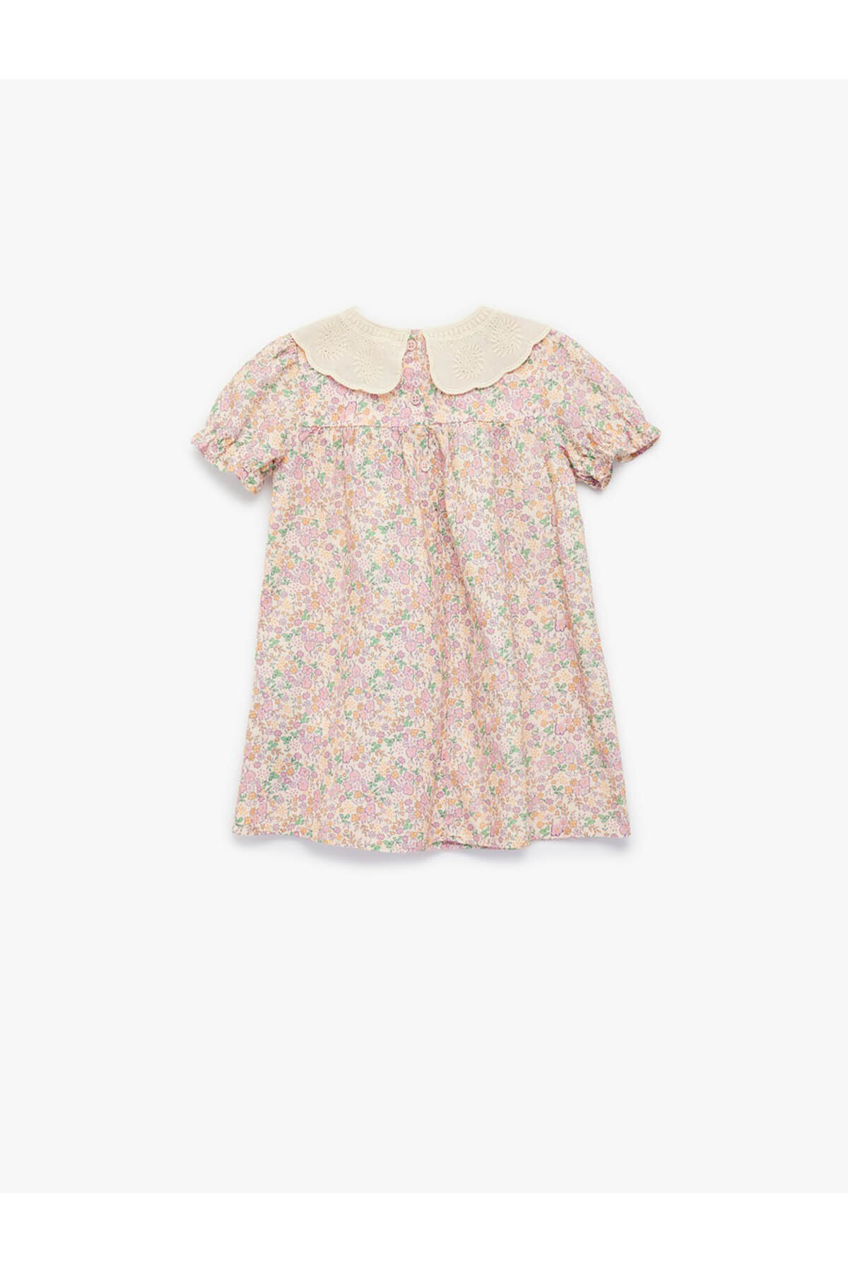 Koton Çiçekli Pembe Kız Bebek Elbise 6SMG80041AW fotoğrafı 2 (önizleme)