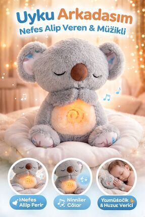 SHAMİRA Uyku arkadaşı nefes alan peluş sevimli koala karışık renk