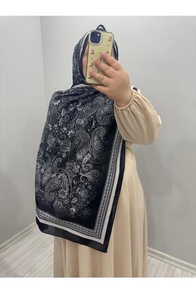 Eyfel Batik Çiçek Desen Bambu Şal Siyah