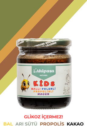 AHİPAŞA ÇOCUKLARA ÖZEL GLİKOZSUZ BAL POLEN PEKMEZ ARI SÜTLÜ KİDS MACUN (235 GR)