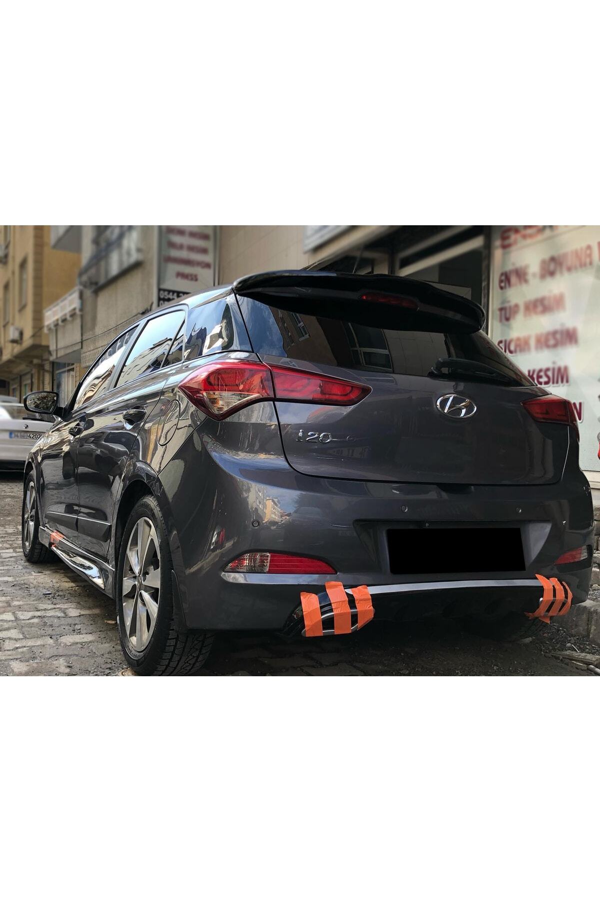 Hyundai i20 2015-2017 Egzoz Görünümlü Parlak Siyah Difüzör (Plastik) Boyalı