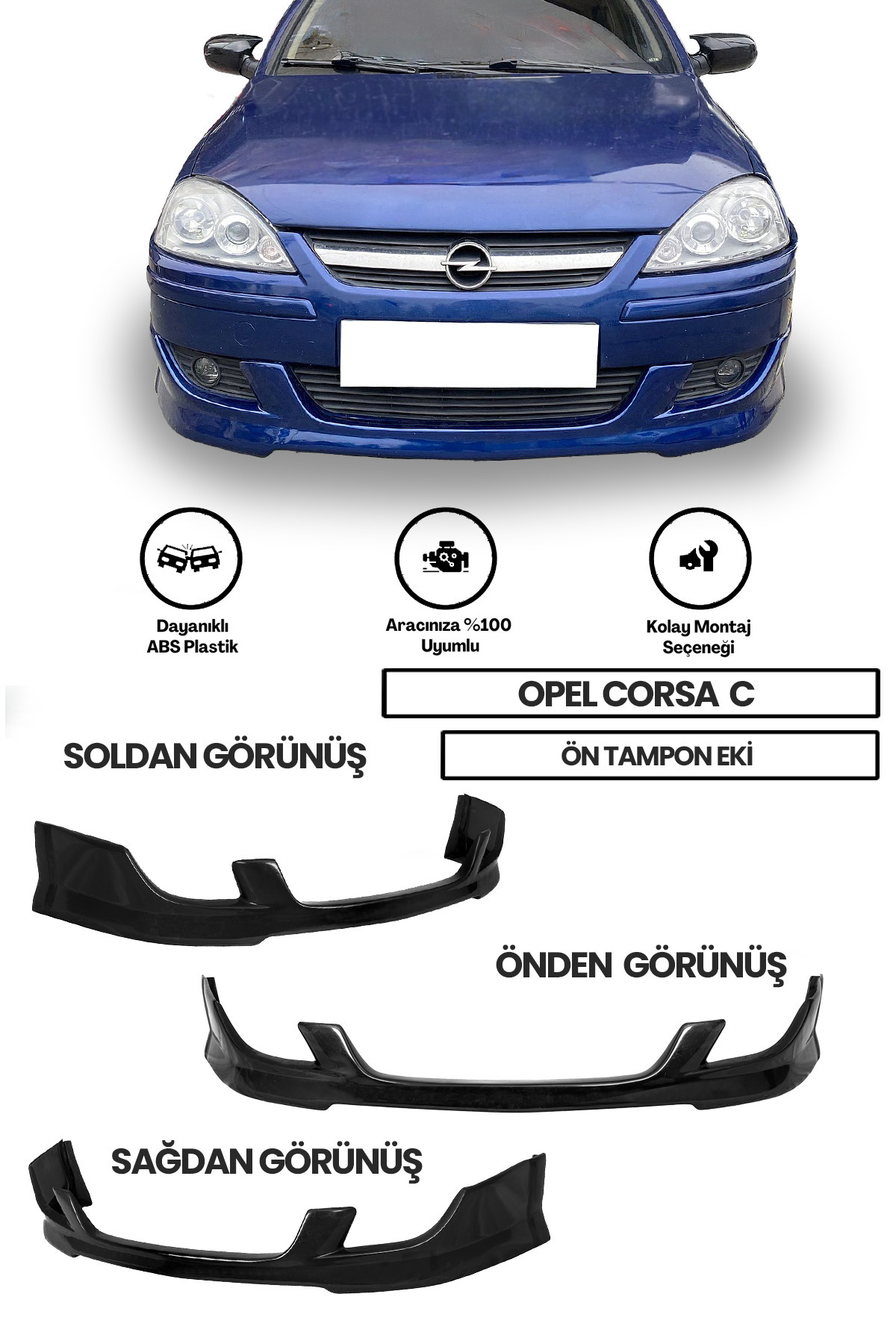 Opel Corsa C Ön Tampon Eki Irmscher Modeli Ön Ek (plastik) Boyasız