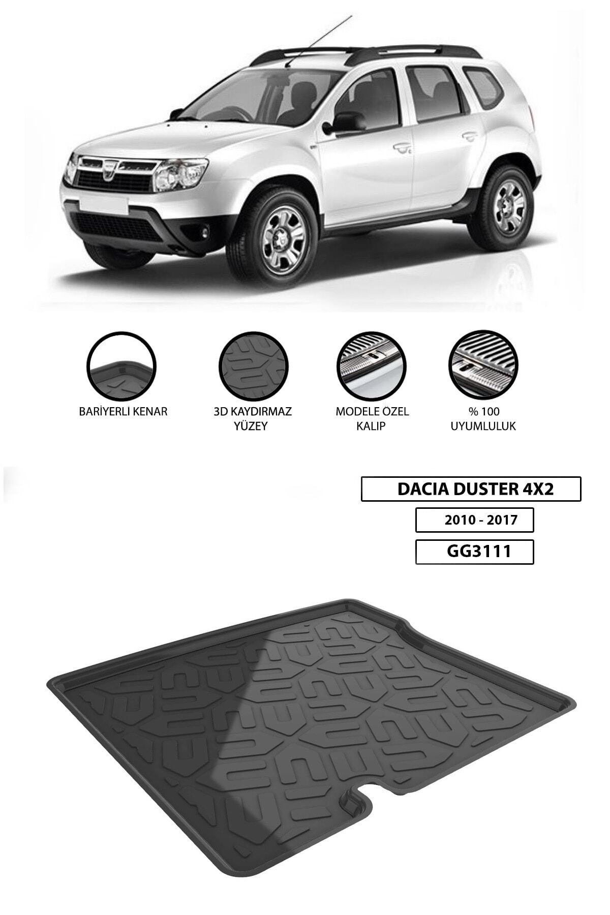 Dacia Duster 4X2 2010- 2017 Bagaj Havuzu
