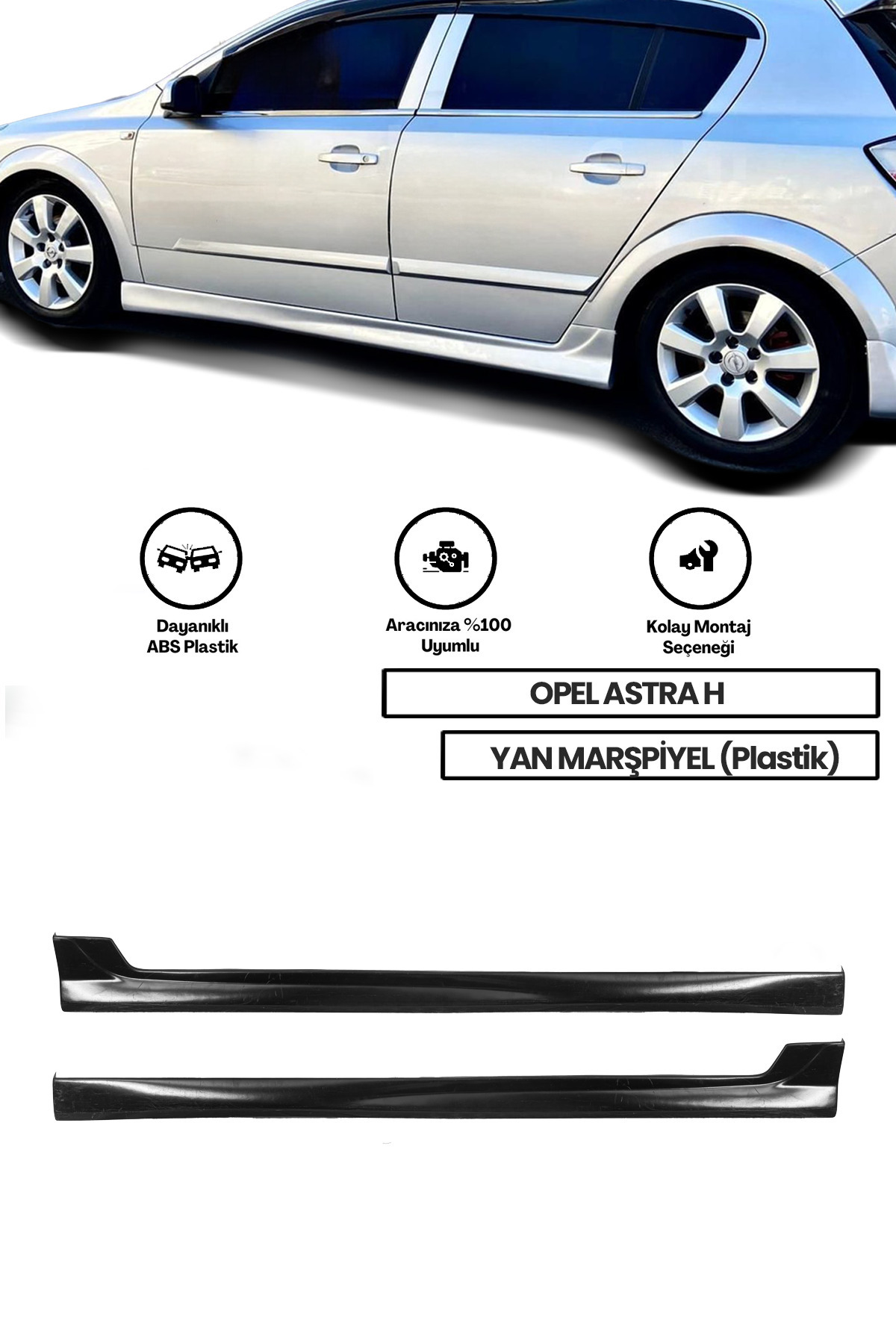 Opel Astra H Yan Marşpiyel (Çift) (Plastik)