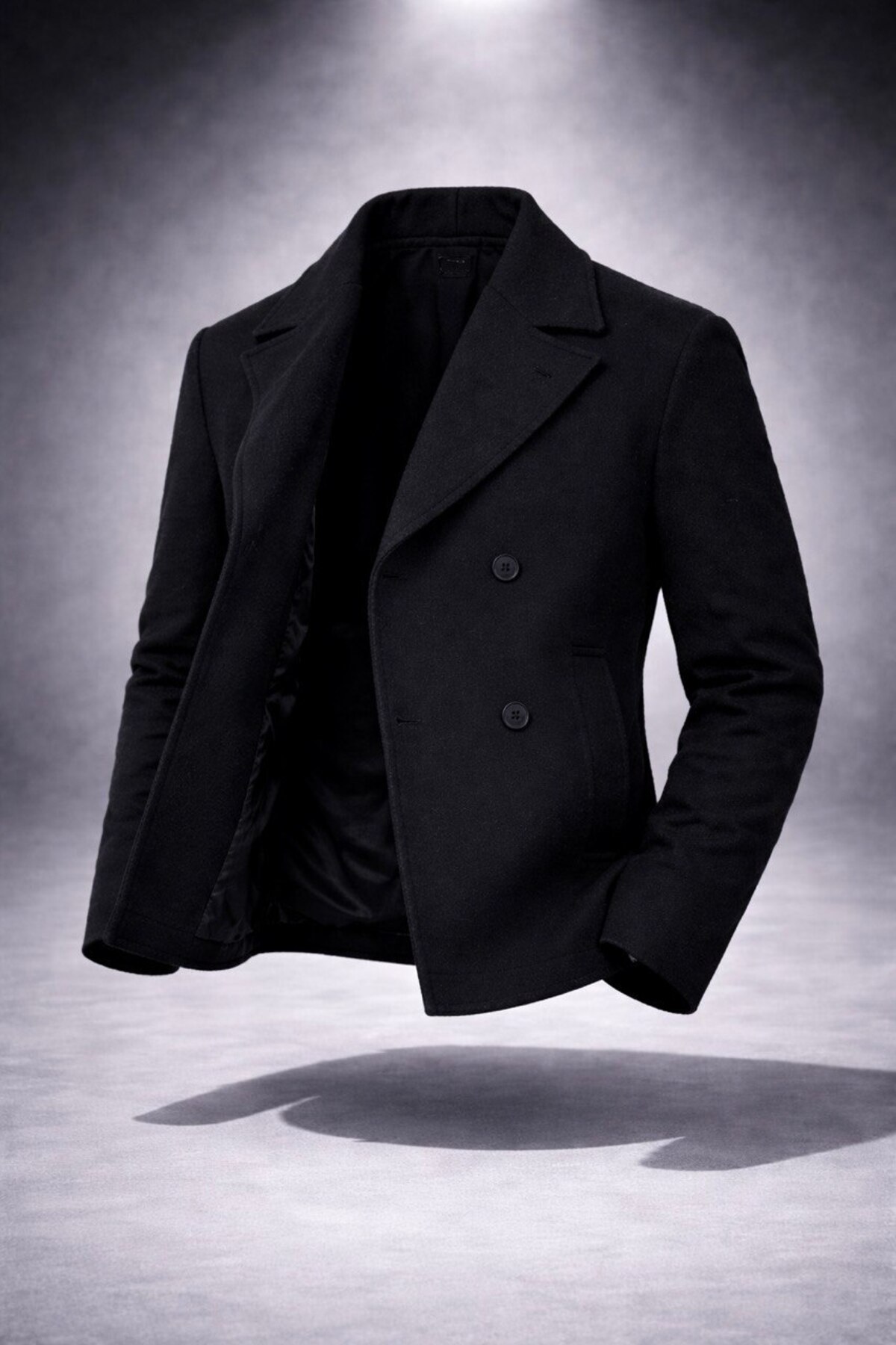 LUMAST  Basic Şık Kruvaze Kısa Boy Kaşe Ceket - Görsel 3