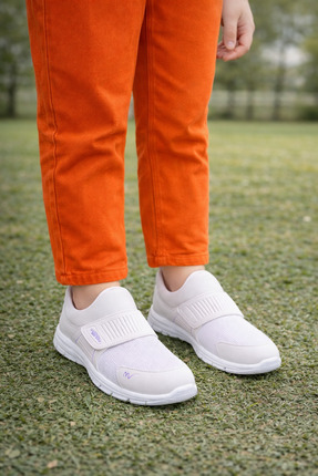 MOON CLOUD Tedy Unisex Çocuk Bağcıksız Cırtlı Rahat Esnek Günlük Sneaker Spor...