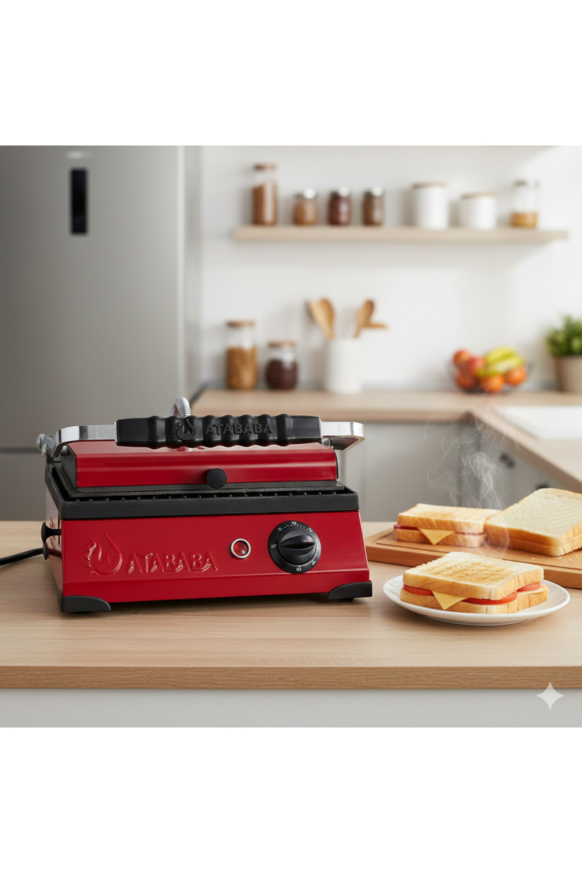 HDF Atababa 8 Dilim Döküm Plaka Ev Tipi Tost Makinesi - Büfe Tipi 220V