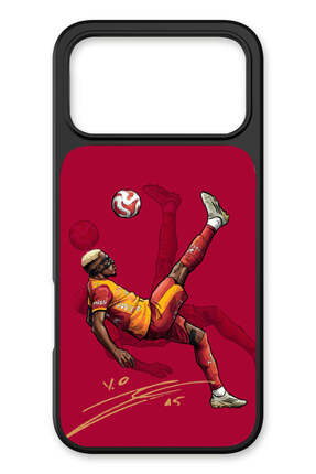 Galatasaray iPhone 17 Pro Max Uyumlu Osimhen Röveşata İmzalı Cam Lisanslı Tel...