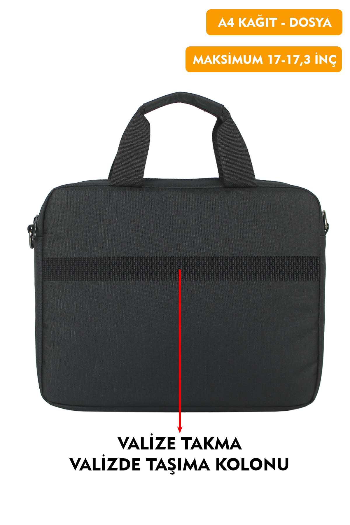 Dada  17"-17,3" inç Laptop Evrak Çantası Tablet A4 Kağıt ve Dosya Uyumlu Darbe Emici Koruma Omuz Askılı - Görsel 5