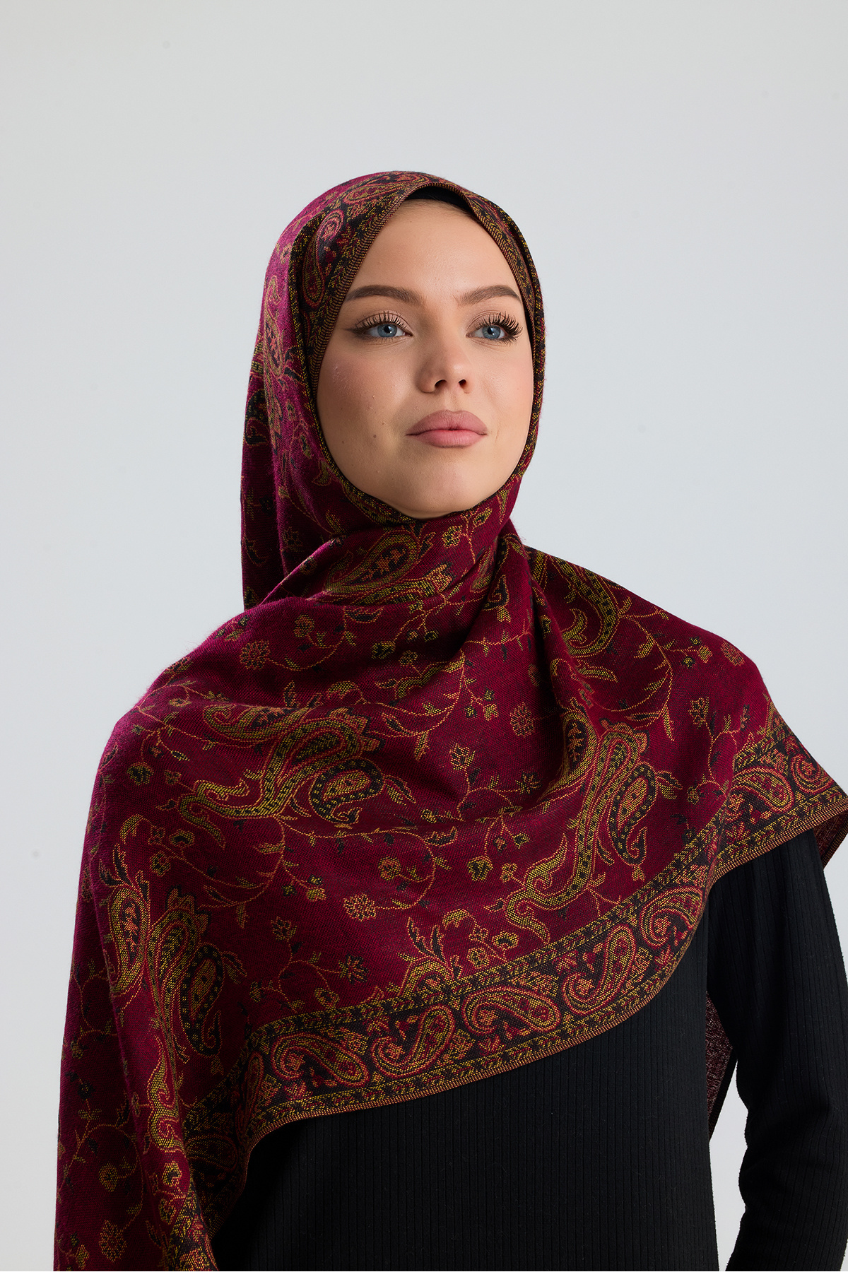 CHALE  Royale Passage Serisi - Cashmere Collection / Ottoman Rose Dokuma Kaşmir Şal - Görsel 5