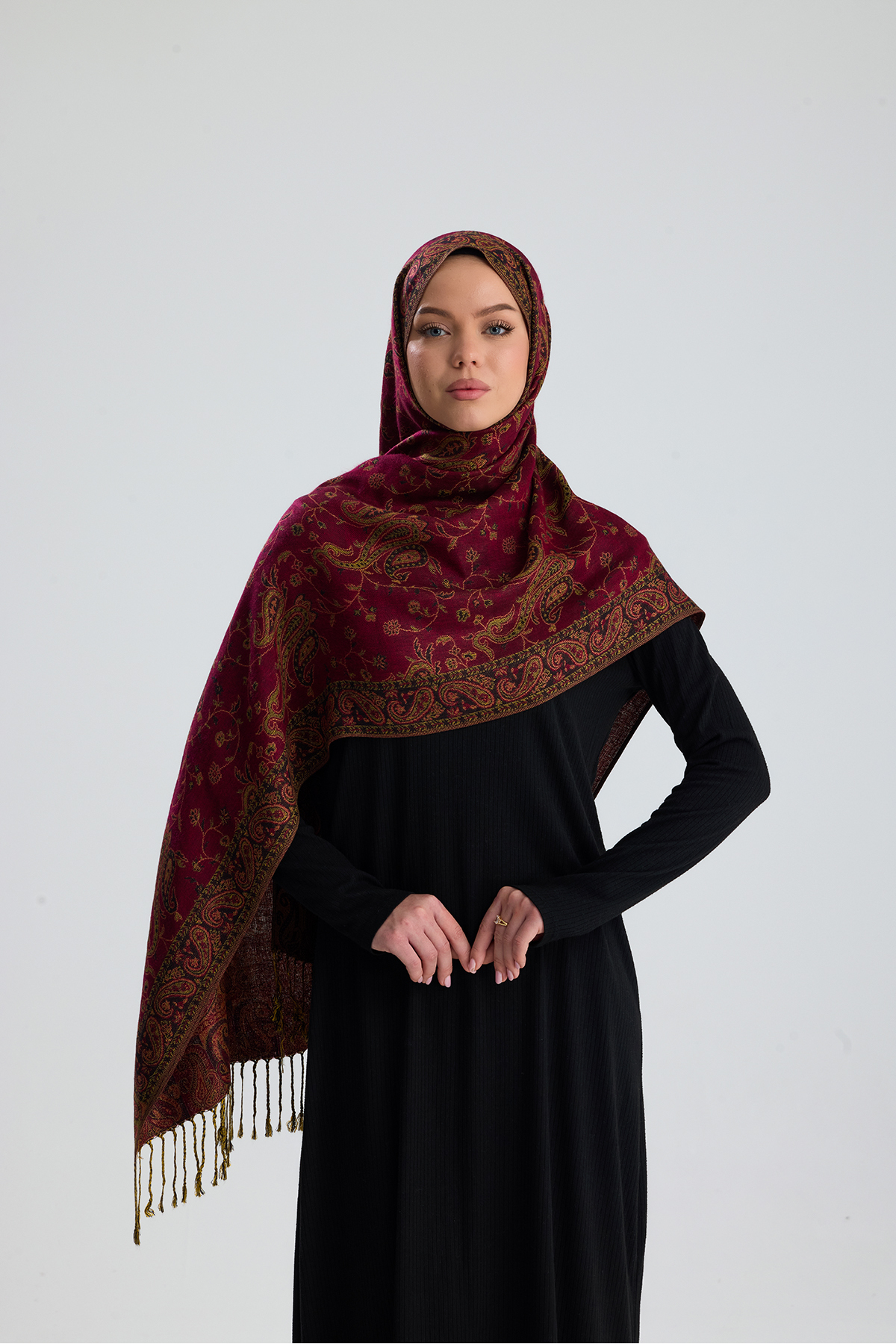 CHALE  Royale Passage Serisi - Cashmere Collection / Ottoman Rose Dokuma Kaşmir Şal