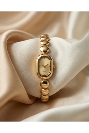 KLISHE Butik Kadın Çelik Saat Gold Renk Klasik Kordon Oval Kasa Şık, Zarif | ...