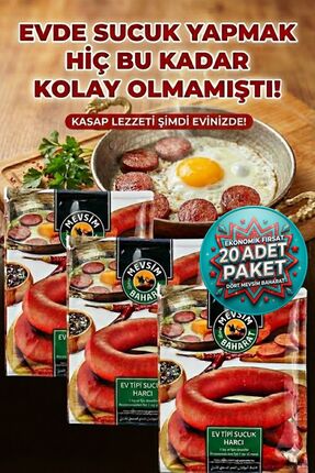 Dört Mevsim Baharat 20 PAKET EVDE SUCUK YAPMA HARCI (1 Kg Kıyma Için 1 Paket ...