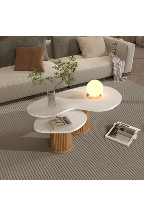 klubeconcept ARYA YUVARLAK BOHEM AYAKLI ORTA SEHPA VE YAN SEHPA 2Li % 100 MDF