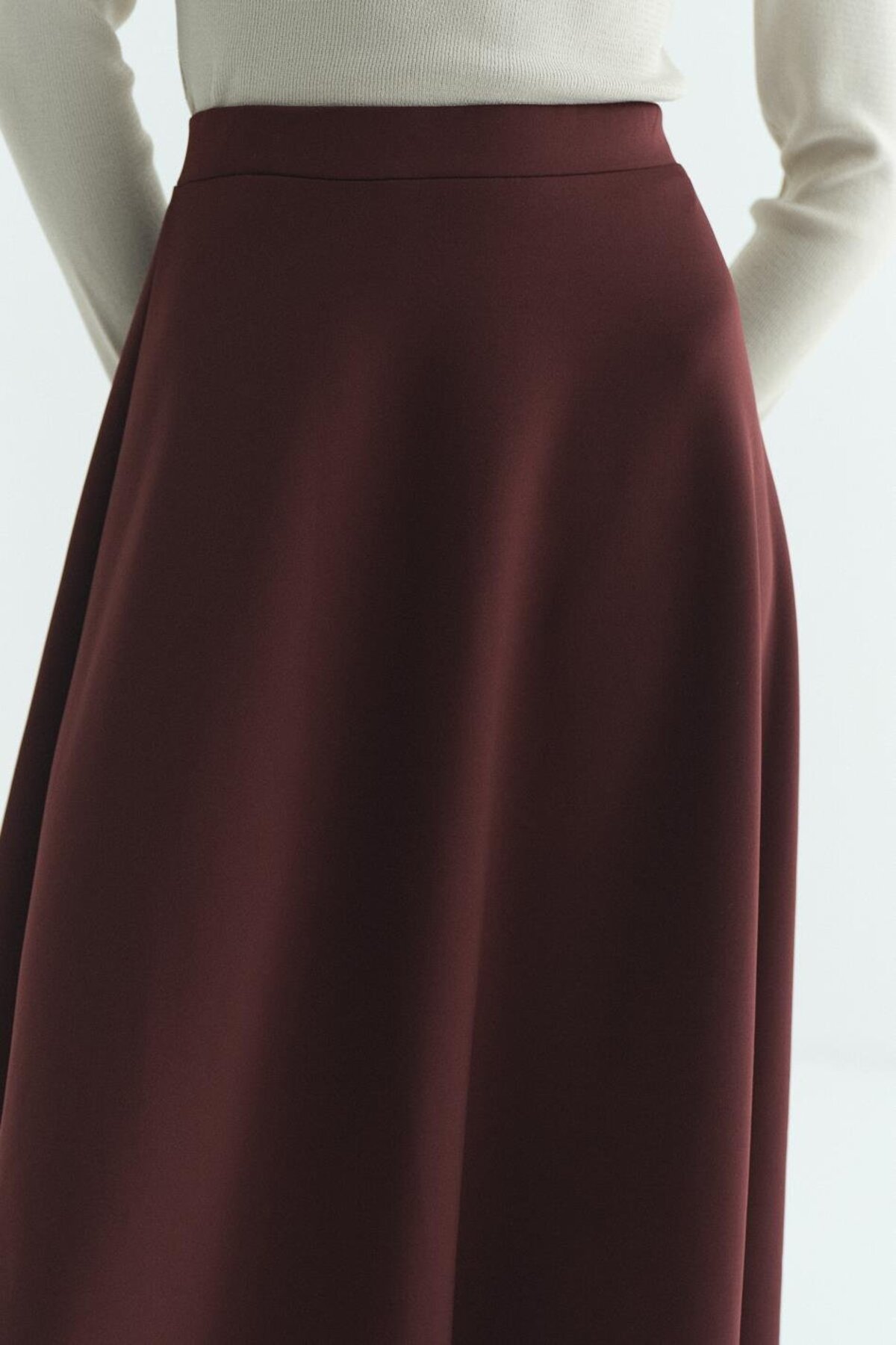 Merve Gültekin  Scuba Etek Bordo - Görsel 6