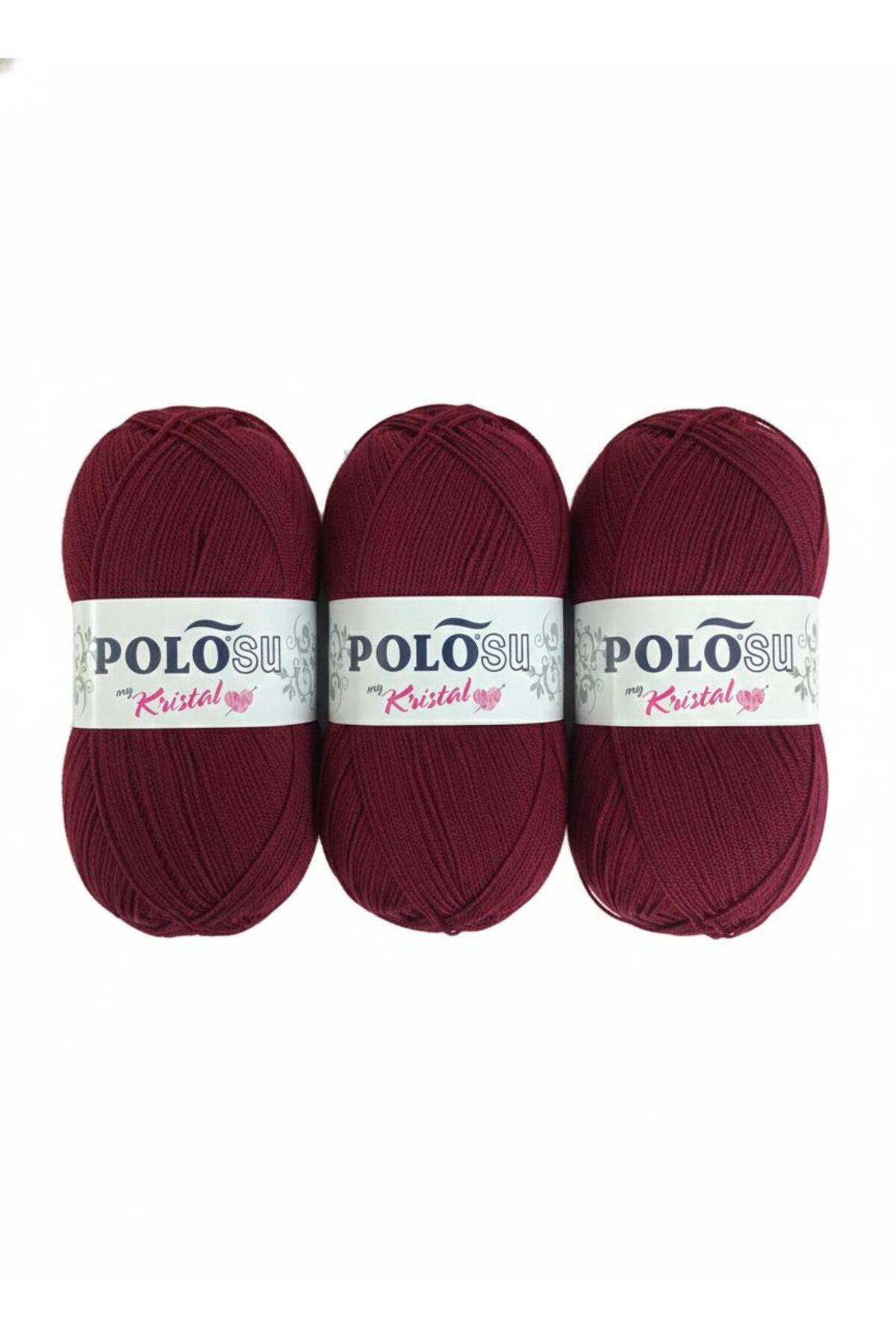 My Crystal Fiber Hand Knitting Rope No:158 CLARET RED (3-Piece Advantage Pack)