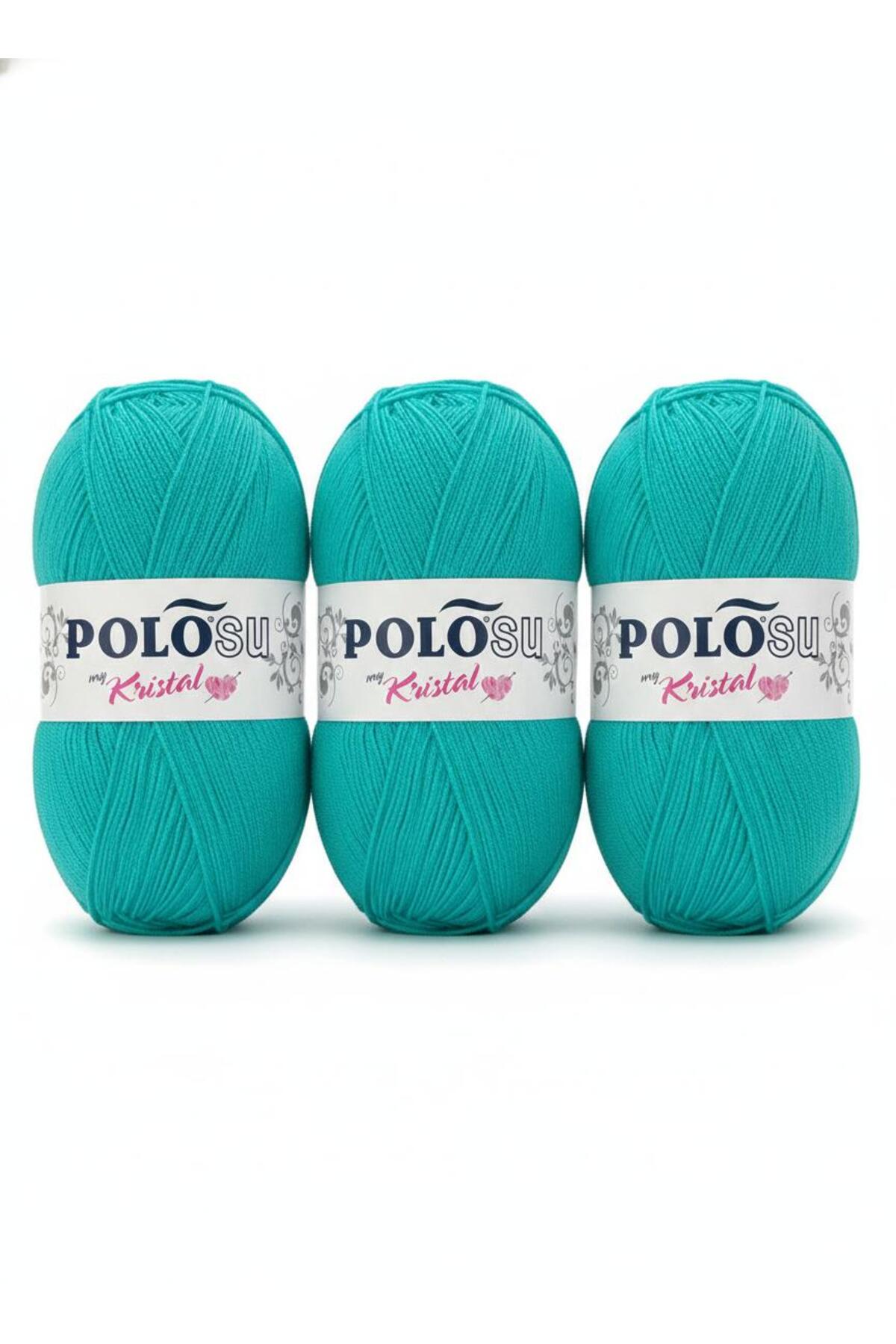 My Crystal Fiber Hand Knitting Rope No:166 DARK water GREEN (3-Piece Advantage Package)