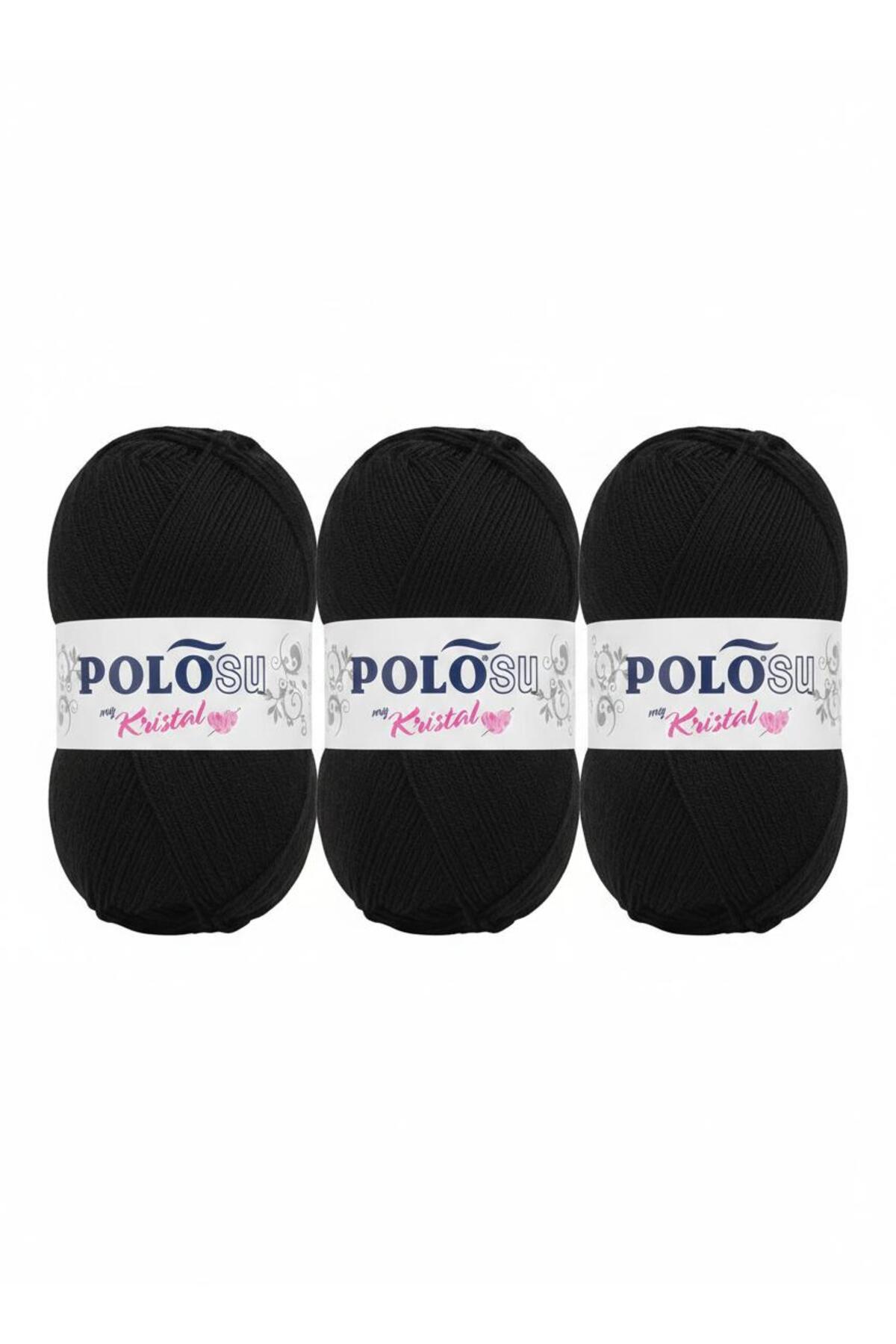 My Crystal Fiber Hand Knitting Lanyard No: black (3-Pack Advantage)