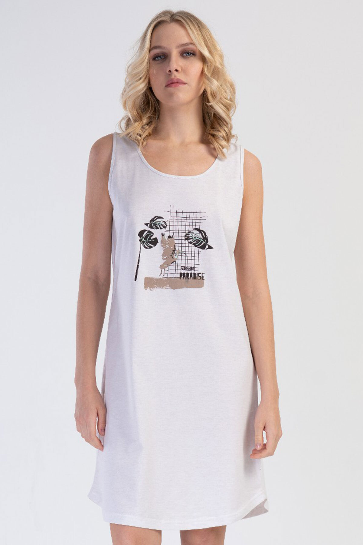 vienatta Kalın Askılı Pamuklu Gecelik