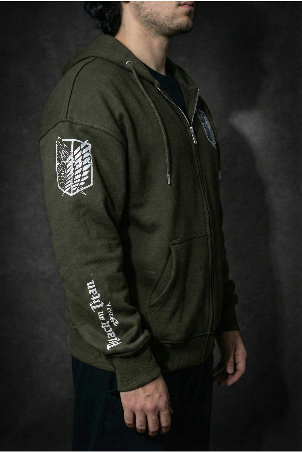 Liber  Attack On Titan - Fermuarlı Hoodie Oversize Şardonlu Sweatshirt Hırka - Görsel 2