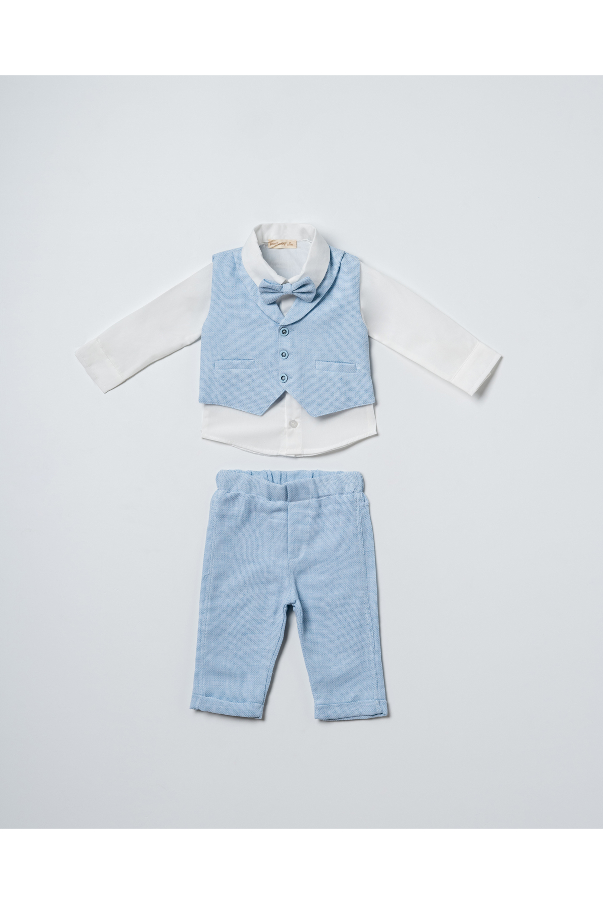moukou Erkek Bebek Mevlüt & Özel Gün Takımı Kutulu – Papyonlu Yelekli Gömlek Pantolon Seti fotoğrafı 4 (önizleme)