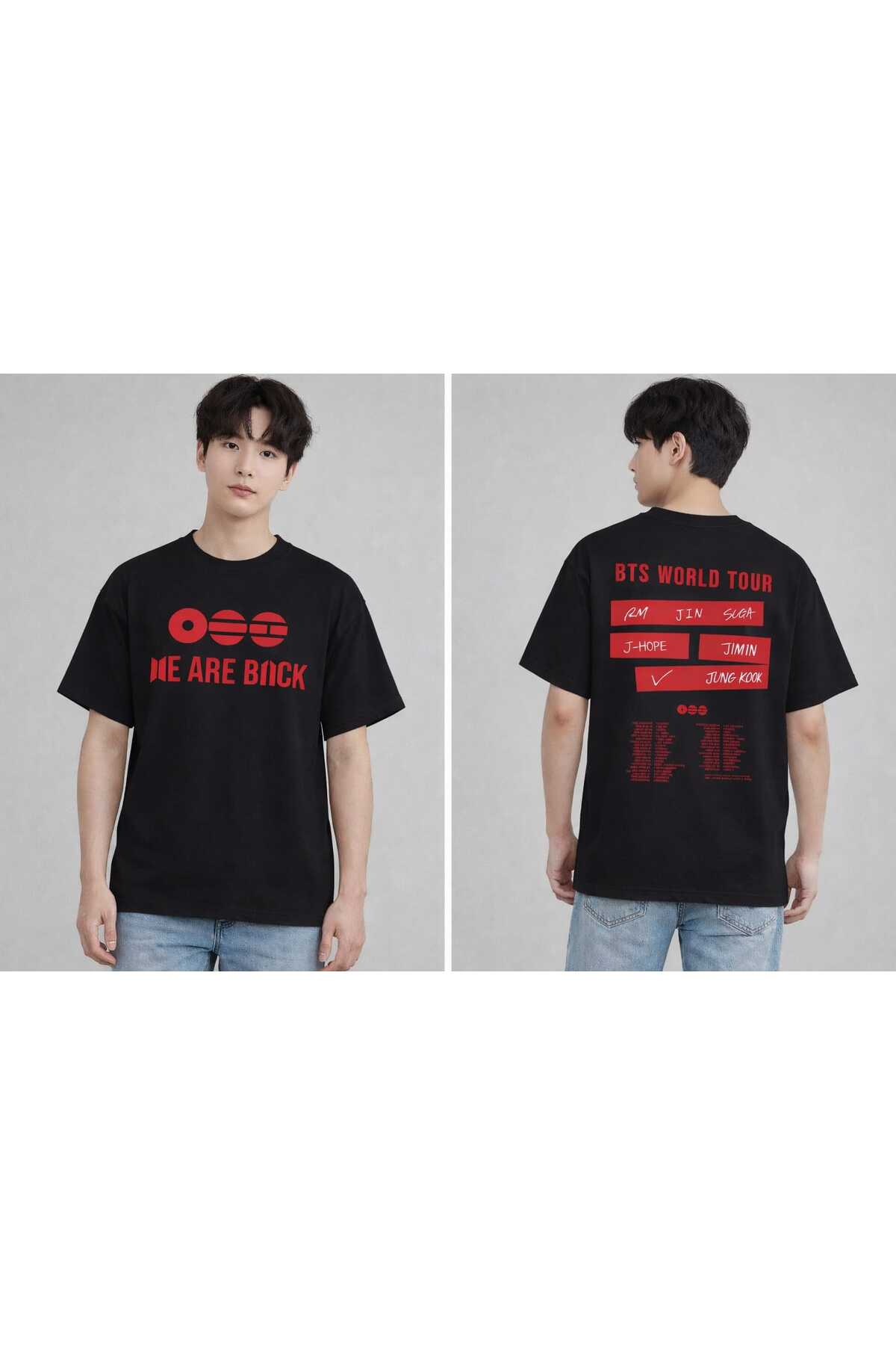 puolikuu Arirang World Tour BTS Baskılı Oversize Tshirt - Fiyatı