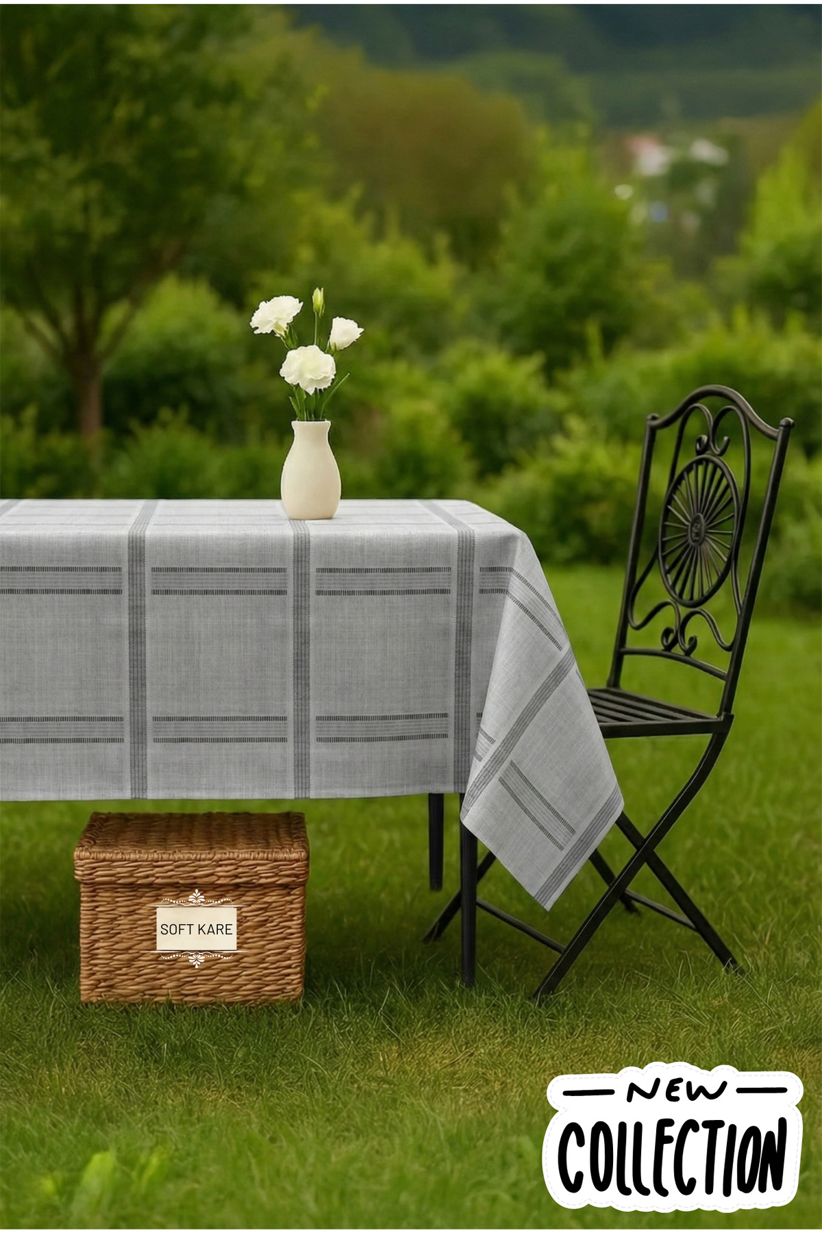 PVC Fibre Tablecloth – Wipe-Off, Waterproof, Modern Pattern, For Kitchen and Dining Table